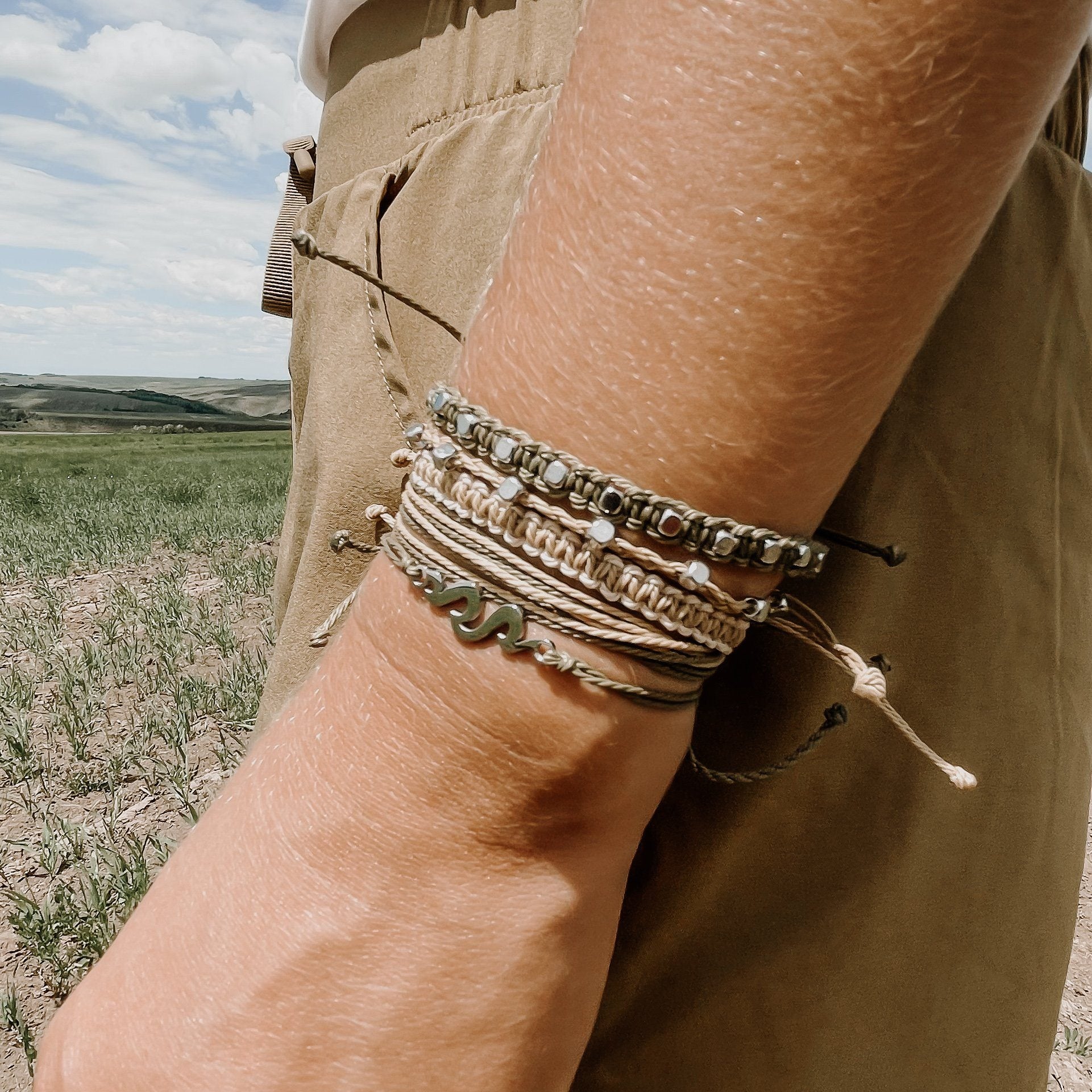 desert waves bracelet from Nakana Bracelet's OG collection on a white background